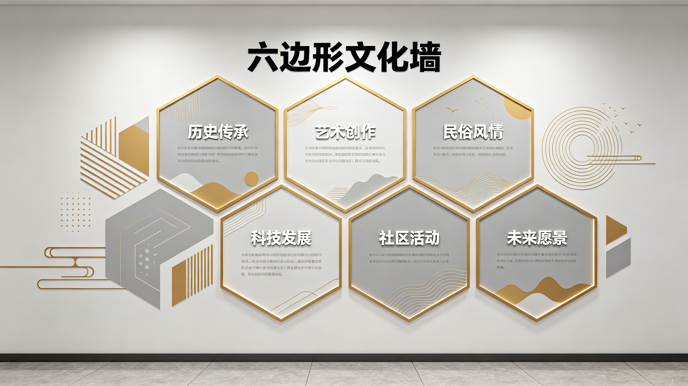 长葛企业文化墙 | 六边形信息美学